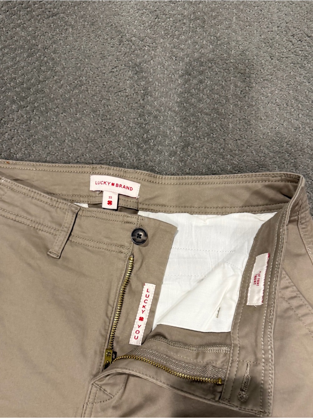 Lucky Brand Men's Tan Flat-Front Shorts - Picture 3 of 6